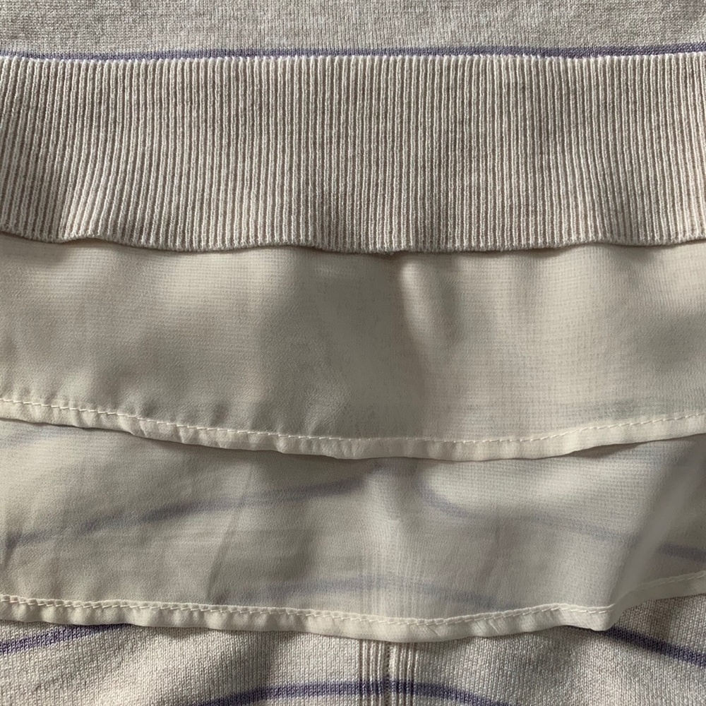 Maurices Shirttail Striped Blouse Sweater Size Medium Purple/Cream - Picture 9 of 9
